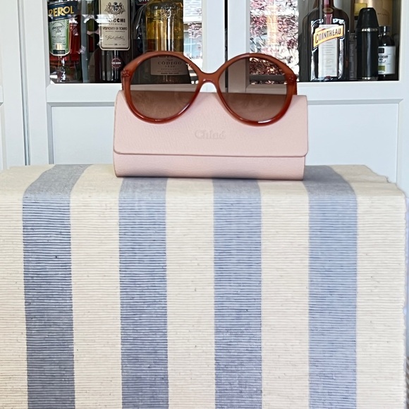 Chloe Accessories - Retro Chloé Terracotta Pink Sunglasses w/ Lite Pink Leather Case Dustbag & Cloth